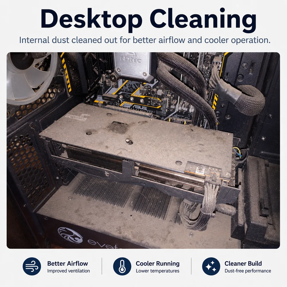 Desktop cleaning service graphic