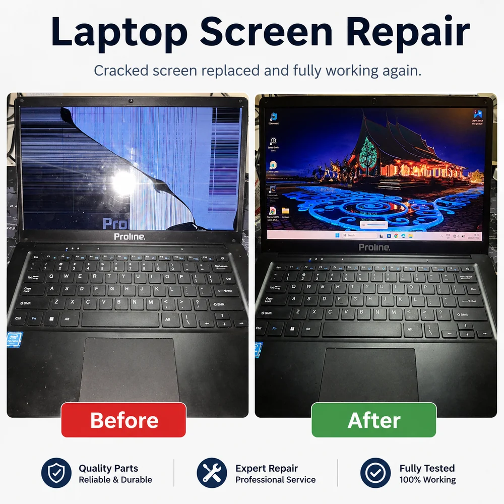 Laptop screen repair service graphic